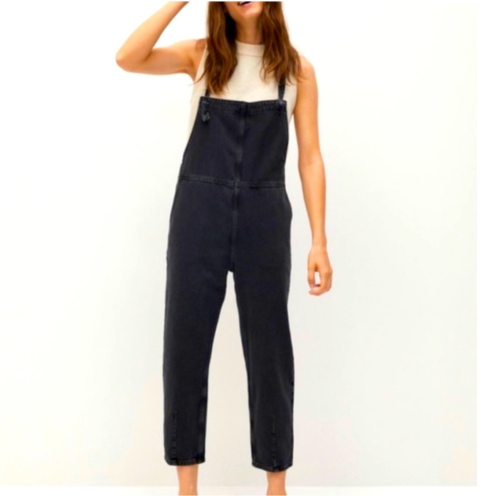 Mango MNG Gray Denim Overalls / Jumpsuit Size XS